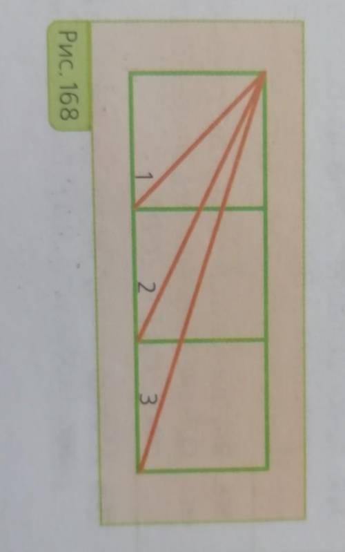 На рисунке 168 изображены три квадрата. найдите сумму углов 1, 2 и 3​