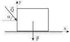 Дано: P = 10кН, Q = 6кН α = 45°, коэффициент трения f = 0,2 Будет ли тело находиться в равновесии?