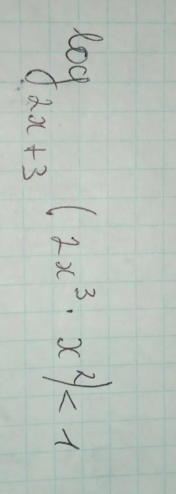  РЕШИТЕ НЕРАВЕНСТВО Log(2x3)((X^2))<1 2x+3 - подлогарифмическое 