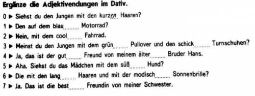 Немецкий 7 класс, erganze die Adjektivendungen im Dativ
