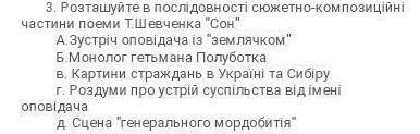 Розташуйте в послідовності події поеми