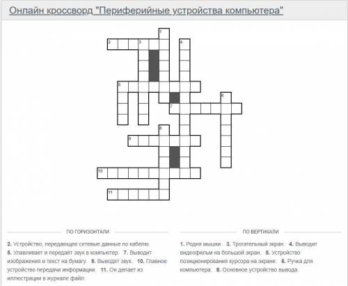 Кроссворд по Информатике