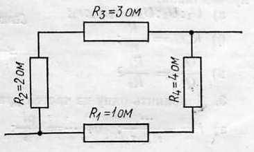 По данным, указанным на схеме, определить эквивалентное сопротивление всего участка.