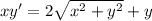 xy'=2\sqrt{x^2+y^2} +y