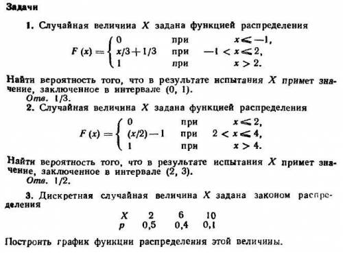 Случайная величина X Задана функцией Нужно сделать все 3 задачи