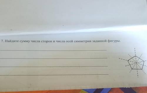 7. Найдите сумму числа сторон и числа осей симметрии заданной фигуры.​