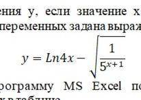 Запишите формулу вычисления у, если значение х было введено в ячейку С3. Математическая |зависимост