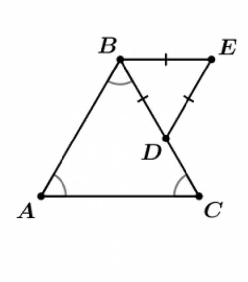 Выберите все верные равенства. ￼AE=ACAE=ACEC=ADEC=AD∠BEA=∠ECB∠BEA=∠ECBBA−BE=DCBA−BE=DC∠BED=∠BAC∠B