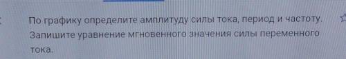 За графіком визначте амплітуду сили струму, період і частоту. Запишіть рівняння миттєвого значенн