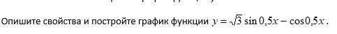 Опишите свойства и постройте график функции . Please assist me with this.