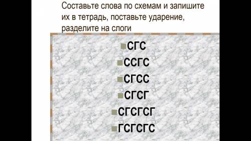 Составте слова по схемам