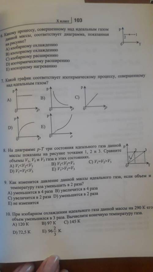 Физика 10 класс идеальный газ и тд