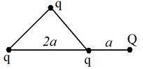В вершинах равностороннего треугольника со стороной 2а находятся одинаковые положительные заряды q