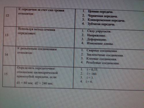 Техническая механика. Тест с вариантами ответов.