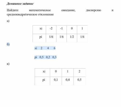 решить Тема: Вычисление числовых характеристик Найдите математическое ожидание,