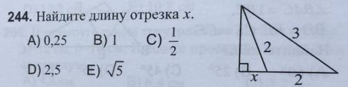 244. Найдите длину отрезка х.