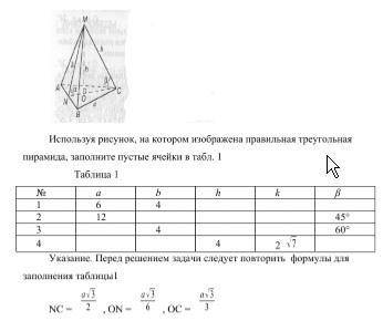 с заполнением таблицы по математике