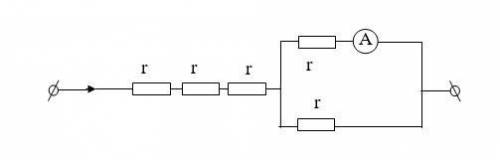 Через участок цепи (см.рисунок) течет постоянный ток I=10 А. Чему равны показания амперметра? Сопро