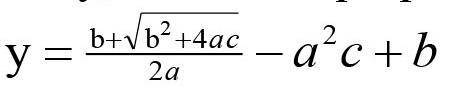 Перевести формулу на рисунке для Паскаля. Я написал, но есть ошибка: y:=(b+(sqrt(sqr(b)+4*a*c))/(2*