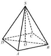 В правильной четырехугольной пирамиде SABCD, точка О – центр основания, S – вершина, SO =6, BD=16.