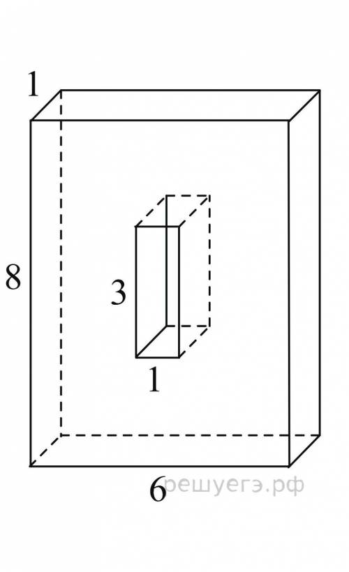 Най­ди­те объем мно­го­гран­ни­ка, изоб­ра­жен­но­го на ри­сун­ке (все дву­гран­ные углы пря­мые).​