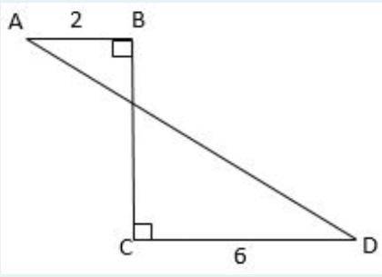 AB⊥BC, BC⊥CD, AB=2см и BC=CD=6 см. Найдите длину AD.