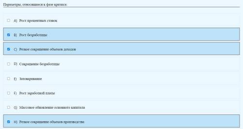 Что относится к фазе кризиса? Отметьте правильные варианты ответа.