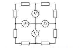 В цепи, схема которой представлена на рисунке, омметр показывает 1000 Ом, вольтметры по 2 В. Что пок