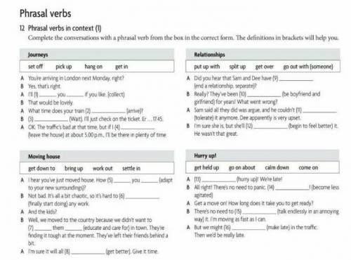 12 Phrasal verbs in contex 1​