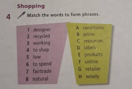 Match the words to form phrases ​