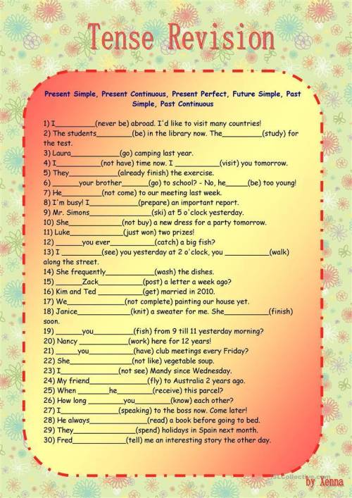 Mixed tense revision!