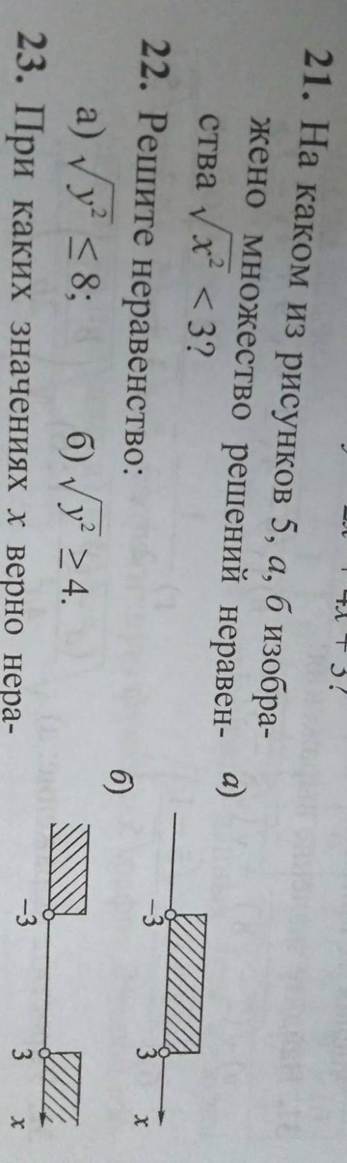 21. На каком из рисунков 5, а, бизобра-жено множество решений неравенства ​