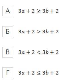 Дано -2а>2b.Cравните 3a+2 и 3b+2