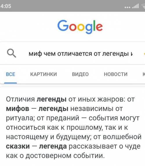 1. Что такое миф и чем он отличается от легенды и сказки? 2. Что такое мифология?3. Какое явление на