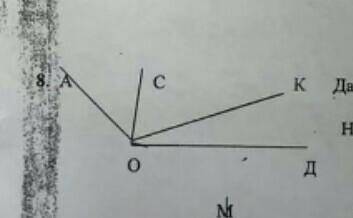 Ребятки решите задачку. 8класс. Дано угол АОД=146°, угол КОД=48°, угол АОС=53°Найти угол СОК. заран