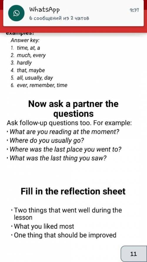 A: Do you read a lot? B: Yes, all the ……………………………… . I usually read ……………………….. least two or three b