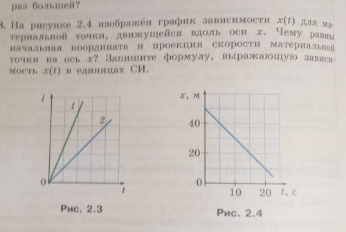 На рисунке 2.4 изображён график зависимости х(t) для материальной точки , движущейся вдоль оси х . Ч