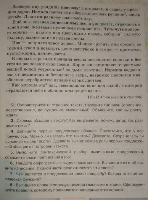 Прочитайте текст. Определите его тему. Какова основная мысль текста? Назовите ключевые слова и слово