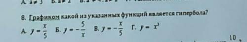 Графиком какой из указанных функций является гипербола?​ с решением