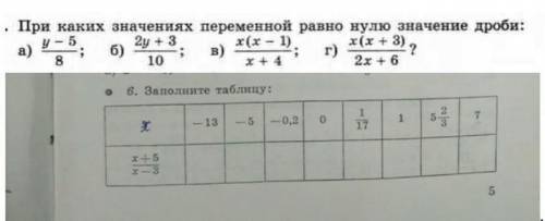 При каких значениях переменной равна нулю значения дроби?