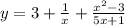 y =3+ \frac{1}{x} + \frac{x { }^{ 2} - 3}{5x + 1}