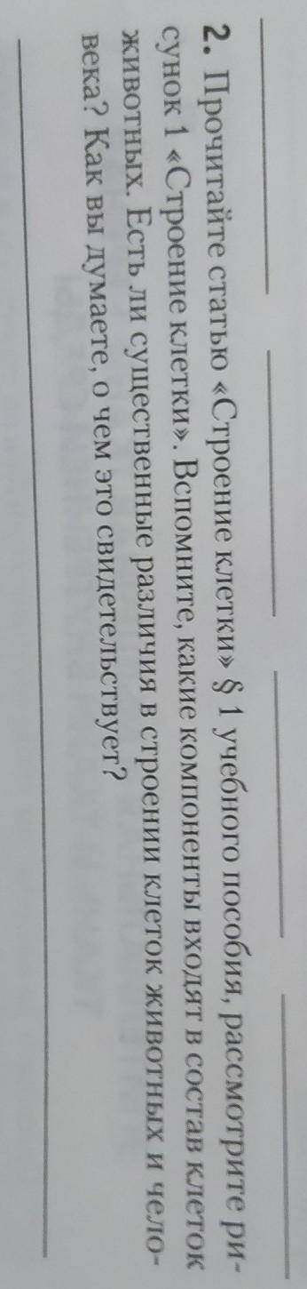 Прочитайте статью «Строение клетки». Вспомните, какие компоненты входят в состав клеток животных. Ес