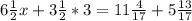 6\frac{1}{2}x+3\frac{1}{2}*3=11\frac{4}{17}+5\frac{13}{17}