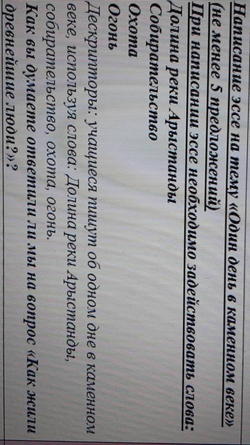 Эссе (сочинение)один день в Каменном веке (не менее 5 предложений) при написании эссе необходимо з