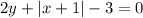 2y + |x + 1| - 3 = 0