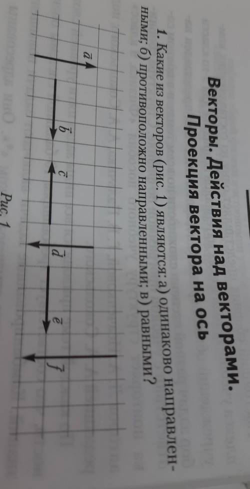 1. Какие из векторов (рис. 1) являются: а) одинаково направлен-ными; б) противоположно направленными