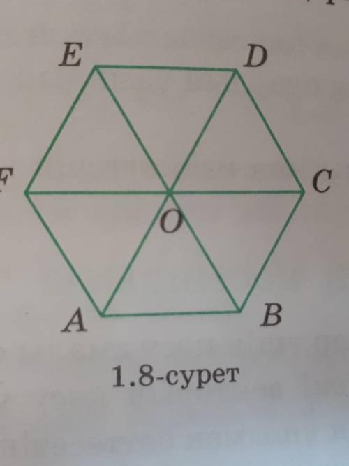 18 -сурет .АВСDEF дұрыс алтыбұрыштың қабырғалары неше векторларды құрайды добрые люди ​