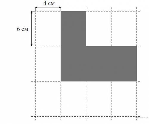 Лист бумаги расчерчен на прямоугольники со сторонами 4 см и 6 см. На рисунке по линиям изображена фи