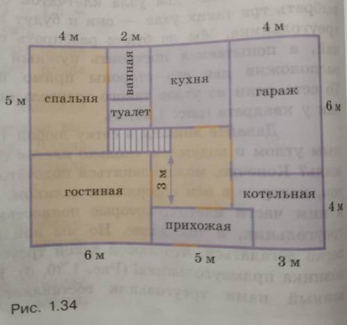 План первого этажа загородного дома показан на рисунке. На этом плане обозначены размеры некоторых и