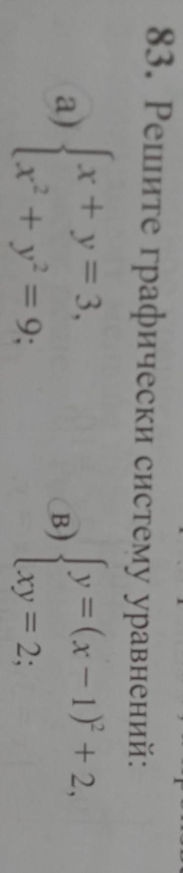 83. Решите графически систему уравнений:​